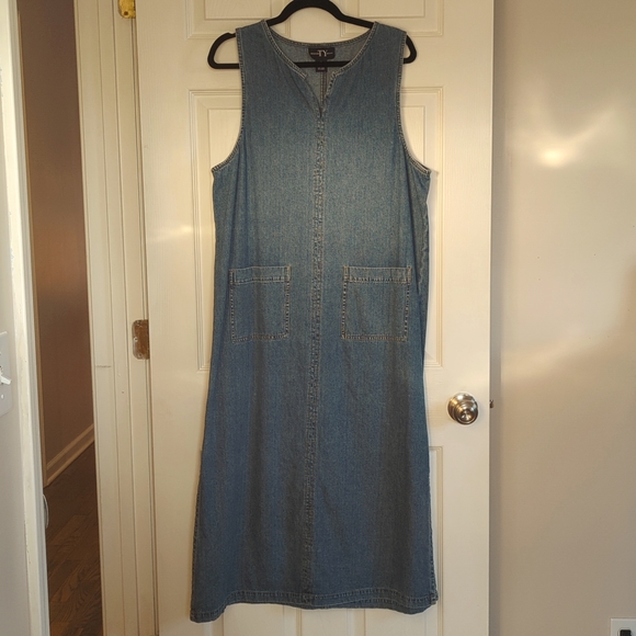 SOLD Vintage TY Original Wear Denim Maxi Dress - Picture 1 of 4